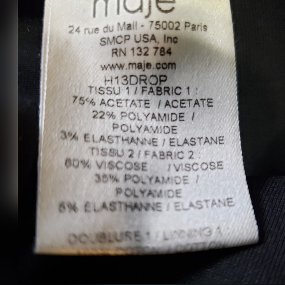 Maje Croc Embossed Skinny Pants Zip Ankle, Color Black, Size 36 - Picture 7 of 16